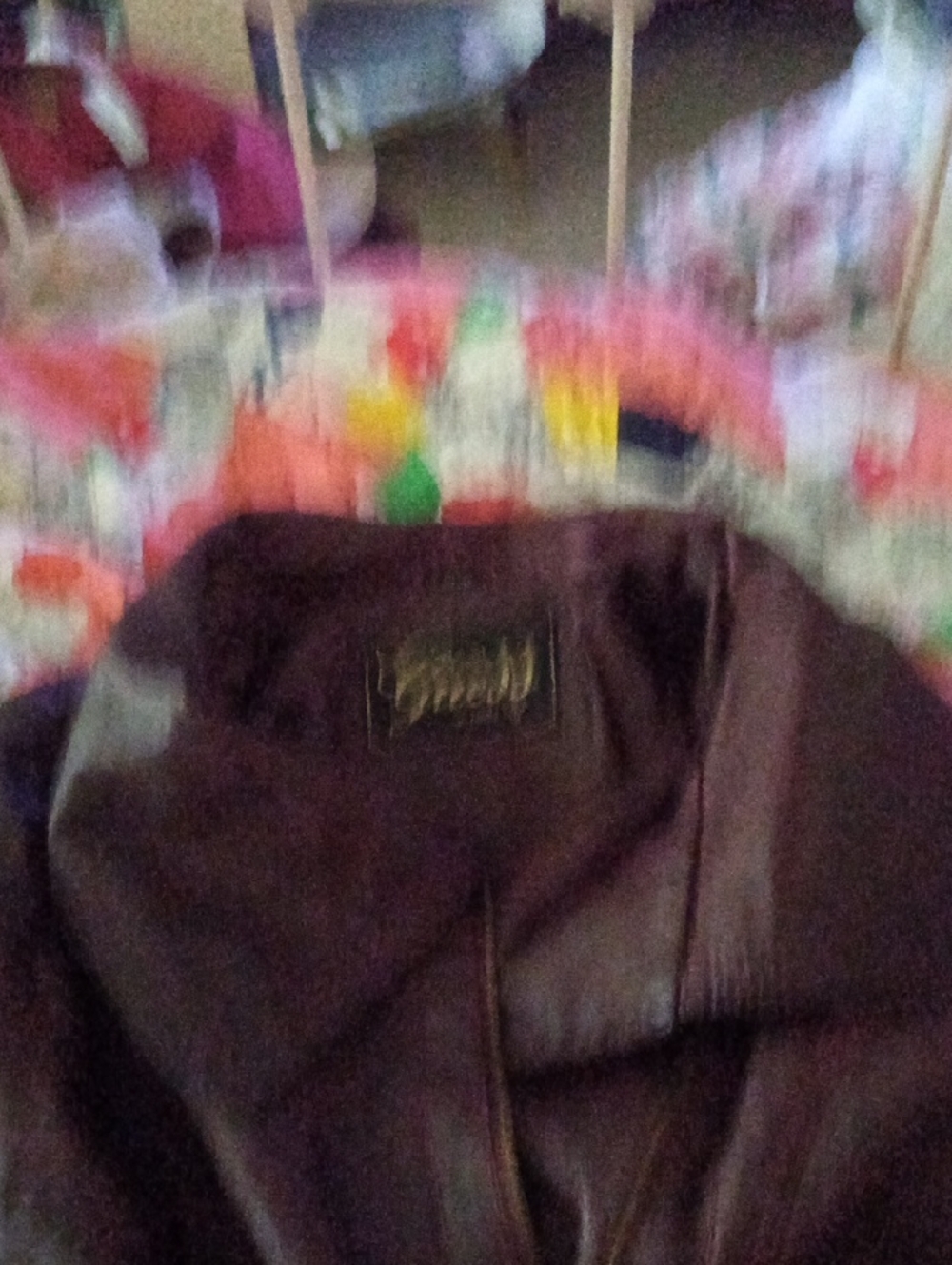Guess Vintage Leather Jacket In Burnt Maroon